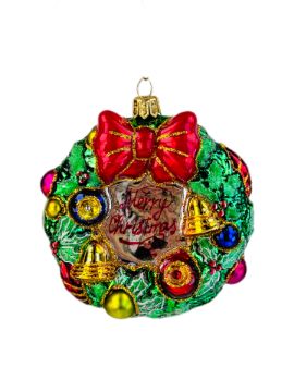 Show details for Wreath with christmas ornaments 2481X Picture of Wreath with christmas ornaments 2481X