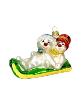 Show details for Snowmans on sled 2194X Picture of Snowmans on sled 2194X