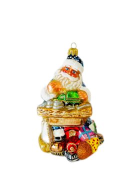 Pokaż szczegóły dla Mikołaj robiący zabawki 0809A Obrazek Mikołaj robiący zabawki 0809A