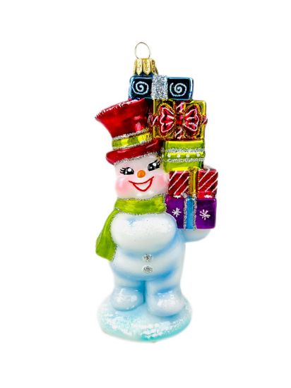 Picture of Snowman with a mountain of presents 2591A