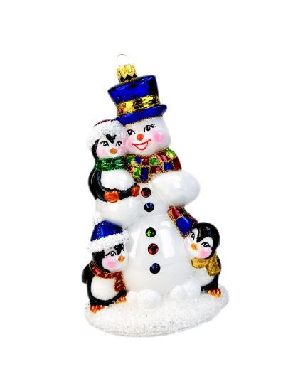 Picture of Snowman with penguins 2632B